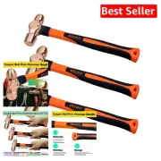 3PCS Die-Forge Copper Ball Peen Hammers - Corrosion Resistant with Safety Design
