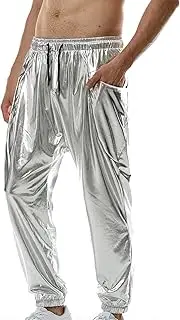 [FOMOYUU] Reflective Pants MenHip Hop Dance Shiny Trousers Casual Harajuku Night Sporting Jogger Pants Sequin Party Club Pants