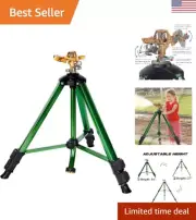 Impact Sprinkler Head on Tripod Base, Heavy Duty Lawn Sprinkler, 360 Degree L...