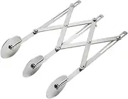 3 Wheel Pastry Cutter, Stainless Steel Pizza Slicer Multi-Round Dough Cutter Roller Cookie Pastry Cutter Wheel for Kitchen Baking