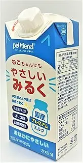 Pet Friend Cat Food, Premium Milk, Made in Japan, Gentle on Cats (Taurine Formula); Do not give to Dogs, 10.1 fl oz (300 ml) (x1) (Sold by case) *Updated with an Easy-to-Store Cap