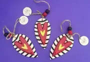 3 Heartful Home by Tracey Pesche Ceramic Christmas Valentines Day Ornaments SALE