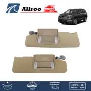 W/Lights Mirror Sun Visor For 18-20 Ridgeline 2017-2021 Honda Pilot LH+RH Beige
