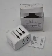 Universal Power Adapters International Plug w 4 USB Ports Worldwide White Wall