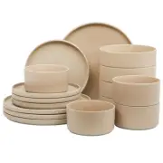 Tatum Premium Porcelain Matte Reactive Glaze 16-Piece (Service for 4) Plates ...