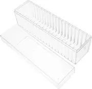 KICHOUSE Clear Coin Container Multi Slots Coin Organizer Box and Transparent for Collectors and Present Giving