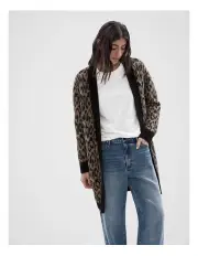 [Unison] Lofty Intarsia Longline Cardigan