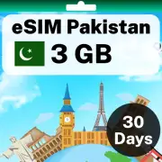 eSIM Pakistan - 3 GB - 30 Days - Travel eSIM | QR code activation