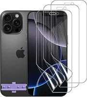 [3 Pack] Hydrogel Screen Protector for iPhone 16 Pro, Electro-weideworld Scratch Resistant HD Clear TPU Screen Protector, Support Fingerprint Unlock