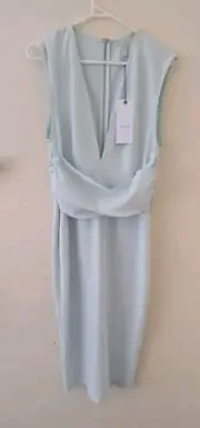 BEC & BRIDGE Wrap Dress Ice Blue. Size 12. BNWT.