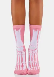 [Ectogasm] Skeleton Feet Crew Socks