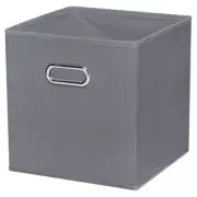 12"x12"x12" Foldable Storage Cube Bins Fabric Storage Organizer Bins Dark Grey