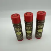 Sun Bum Watermelon SPF 30 Sunscreen Vitamin E-Aloe Lip Balm SET OF 3 Full Size