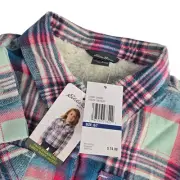 Eddie Bauer 290392 Girls 6/7 Skyway Blue Faux Shearling Lined Shirt Jacket