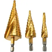Spiral Step Drill 3 Piece Set - 1/4" - 4-12mm/4-20mm/4-32mm