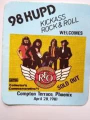 REO Speedwagon 1981 Original Radio Station Backstage Pass Phoenix Compton Terr