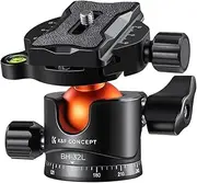 K&F Concept Tripod Ball Head 32mm Metal 360 Degree Rotating Panoramic with 1/4 inch Quick Release Plate Bubble Level for Monopod Camera Camcorder Load Capacity up to 26.4lbs/12kg