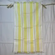VTG New Cannon Hand Kitchen Towel Yellow Striped 15" x 25" USA New York NOS