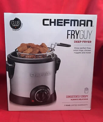FRYGUY Electric Deep Fryer Fry Temperature Control Timer w/ Basket Strainer