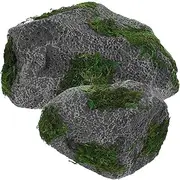 CLISPEED 2pcs Decorative Faux Stone Realistic Artificial Rocks for Indoor Plants and Outdoor Landscaping Lightweight Foam Design for Effortless Setup for Aquarium Micro Landscaping Decor