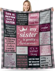Sister Throw Blanket Gifts for Sister Birthday Gifts from Sister Brother Sister in Law Christmas Birthday Gifts Sister in Law Wedding Gift Graduati...