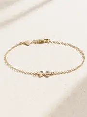 [Alison Lou] Alison Lou - Mini Bowtie 14-karat Gold Bracelet - One size One size Gold