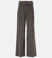 [Brunello Cucinelli] Brunello Cucinelli High-rise cotton tapered pants AU 18 grey