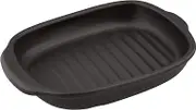 Ishigaki Sangyo 4223 Grill Plate, Heat Resistant Ceramic, Width 9.4 x Depth 6.7 x Height 1.6 inches (23.8 x 17 x 4 cm), Fish Grill, Microwave Safe, Grill Master Plus, Recipes Included