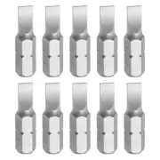 10pcs 1/4" Hex Shank SL5 Magnetic Head 1" Length S2 Flat Head Screwdriver Bit