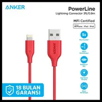 在飛比找蝦皮購物優惠-Anker Powerline 閃電充電器電纜 3 英尺紅色