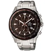 在飛比找PChome24h購物優惠-CASIO EDIFICE 極簡耀眼計時運動錶(咖啡)