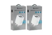 2PK Sansai Dual USB 2.1A Phone Wall Charger Power Point Adaptor Slim Assorted