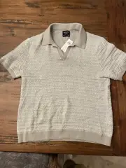 Abercrombie & Fitch Open Stitch Johnny Collar Polo Sweater Shirt Men Medium