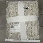 Pottery Barn Chenille Windowpane Throw 50 x 60" Flax Super Soft Cozy Sold Out
