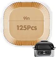 [Eslotre] Air Fryer Disposable Paper Liner for Ninja AG301,100Pcs Liners Parchment Airfryer Accessories Foodi Indoor Grill Oven Liner, 9IN-Square