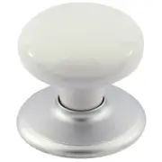 Gainsborough Classic Series Satin Chrome / White Passage Knobset