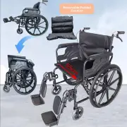 Extra-wide Wheelchair +Park Brakes Lightweight Soft Mobility Aid Max Load 180kg