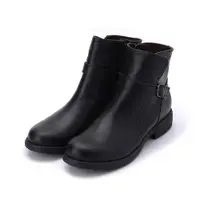 在飛比找ETMall東森購物網優惠-LUZZI 麥穗編織紋側釦短靴 黑 女鞋 鞋全家福