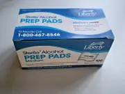 Alcohol Prep Pads Liberty 70% Isopropyl Swabs Diabetic / Tattoo Care 300 Medium
