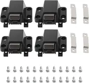 YINETTECH 4Pcs Cabinet Push Latch Self-Closing Push to Open Door Latches with Srews Press to Release for Drawer Cabinet Wardrobe 26x16mm Black