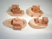 WOODEN MODEL BOATS & SHIPS SET 1997 - KINDER SURPRISE TOYS MINIATURES
