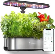 12 Pots Hydroponics Growing System - Stainless Steel Design & Lifetime Support