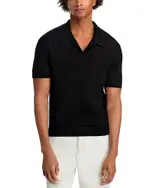 Frame Men's Short Sleeve Open Weave Polo Sweater