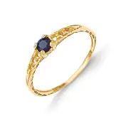 14K Yellow Gold 3mm Sapphire Birthstone Baby Ring Size 3 Madi K Child's Jewelry