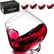 Rum Glasses, Rotating Whisky Cognac Whiskey Glasses, Stemless Wobble Glasses, Tasting Wine Glass, Crystal Tumbler, Liqueur Glasses, Gin Glass, Personalised Men's Gifts, Set of 4, 200 ml