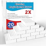 [SmilinFit] Magic Sponge Erasers, 20 Pack 2X Density Stronger Melamine Sponge Foam Pads, Multi-Functional Household Cleaning Supplies Cleaner for Kitchen, Bathroom, Bathtub, Sink, Wall Cleaner