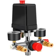 90-120PSI Air Compressor Pressure Switch Manifold Regulator Gauges guKPW