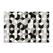 Non-Slip Home PVC Anti-Oil Waterproof Floor Mat Door Mat Kitchen Mat Black&White
