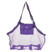 Mesh Beach Bag, Large Sand Backpack Sea Shell Tote Bags, Purple