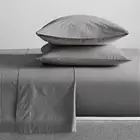 300 Thread Count 100 % Organic Cotton Steel Grey Sheet Sets by Mega King Renee T